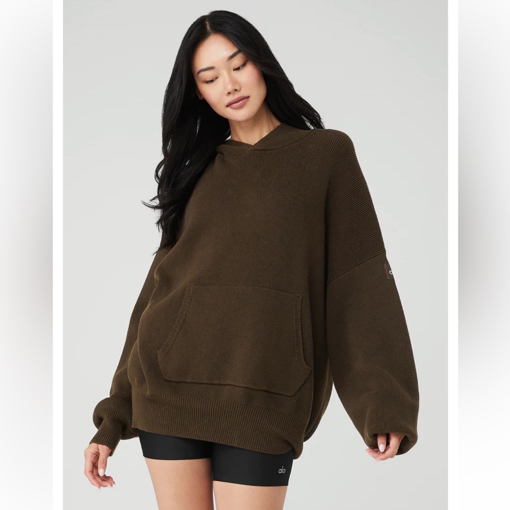 Dark brown Alo hooded sweatshirt